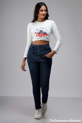 High Waist Dark Washed Jean