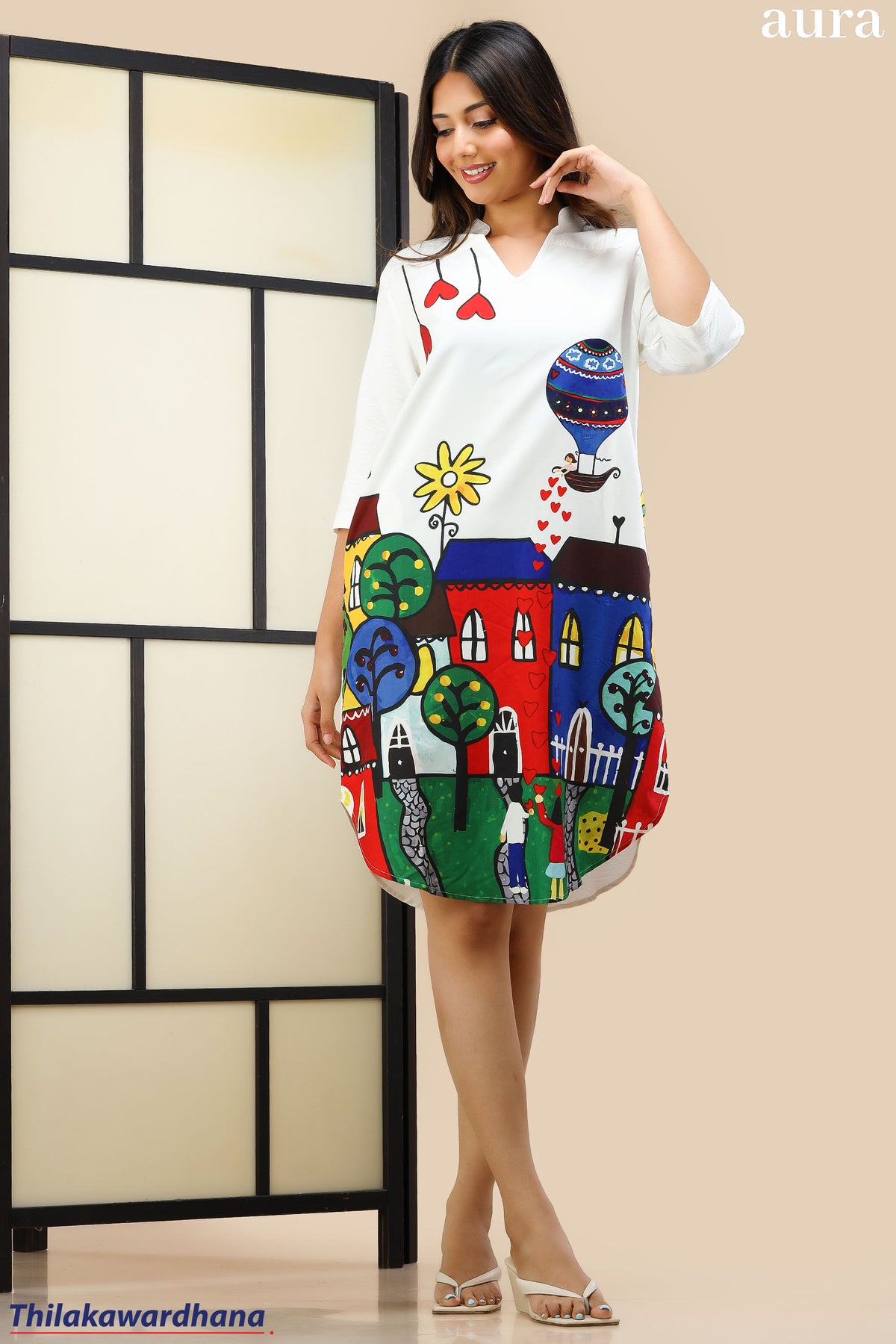Aura Dreamland Printed Dress