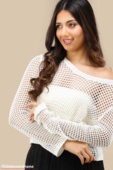 Featherlight Mesh Top - Free Size
