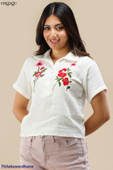 Engage Short Sleeve Embroidered Top