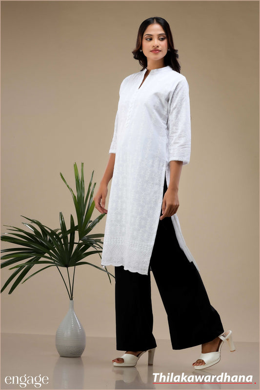 Aura Embroidered Kurtha Top