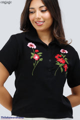 Engage Short Sleeve Embroidered Top