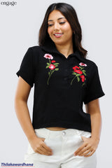 Engage Short Sleeve Embroidered Top