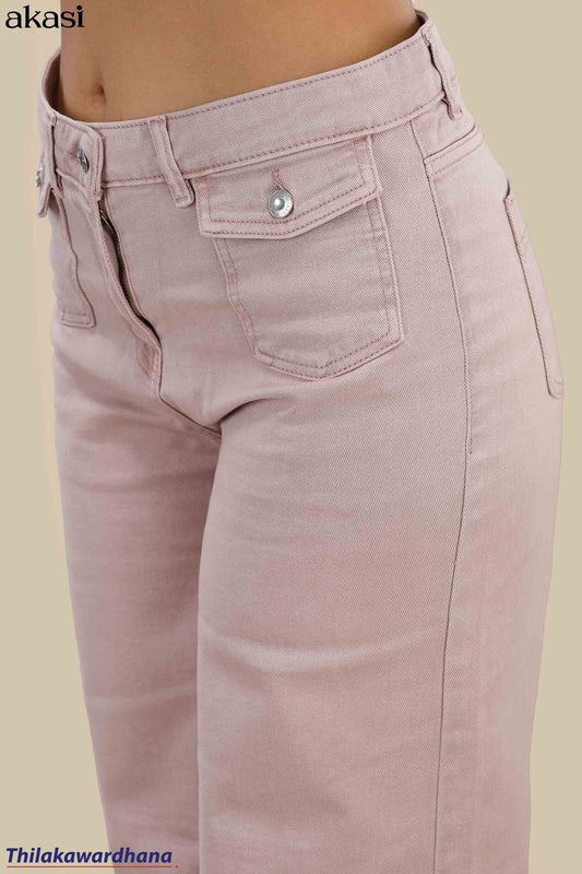 High Waist Rose Dust Relaxed Fit Jean