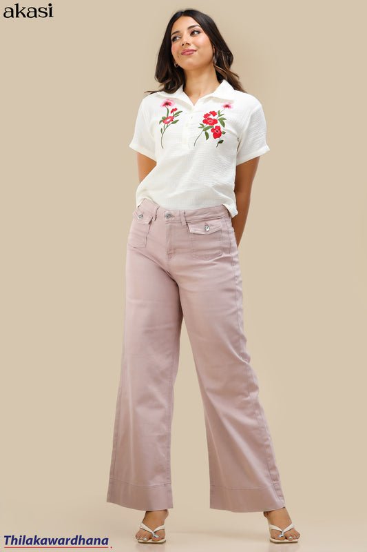 High Waist Rose Dust Relaxed Fit Jean