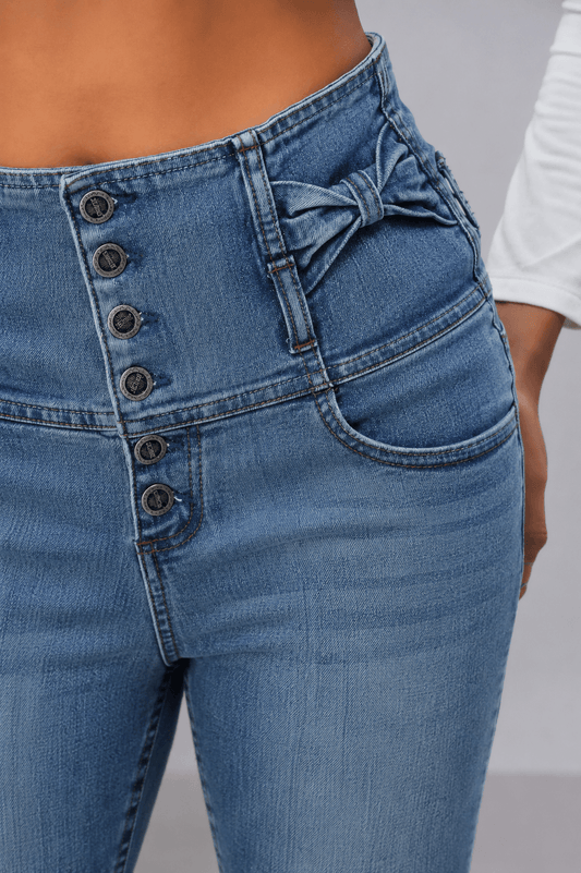 High Waist Mid Washed Jean