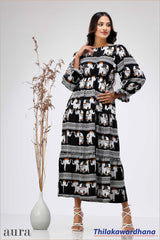 Aura Bohemian Elephant Tier Dress