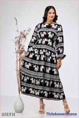 Aura Bohemian Elephant Tier Dress