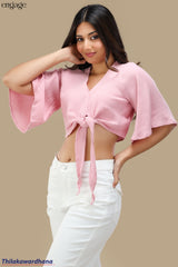 Engage Rose Flutter Sleeve Top