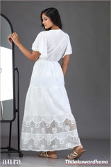 Ivory Schiffli Lace Maxi Dress