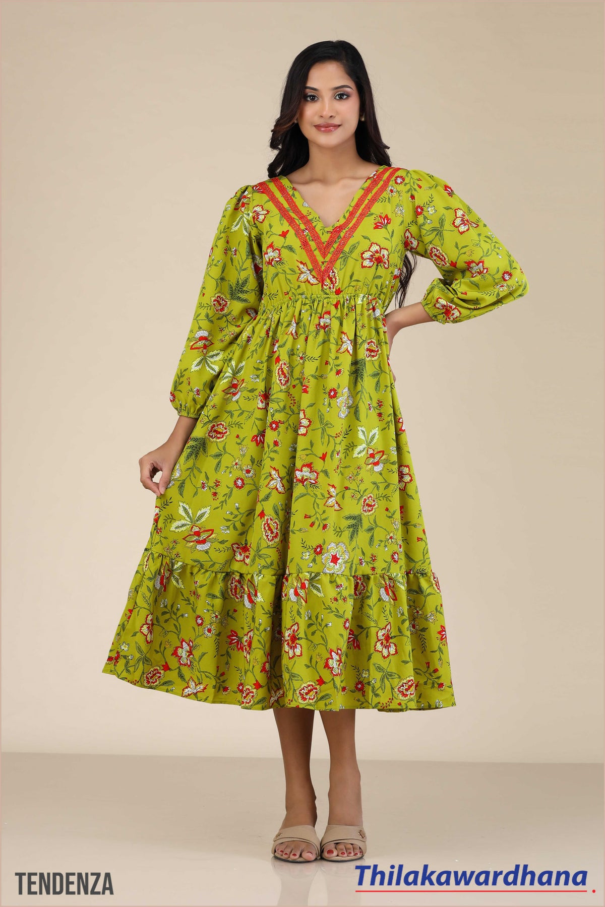 Tendenza Floral Print Lace Dress