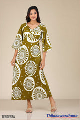 Tendenza V Neck Detailed Maxi Dress