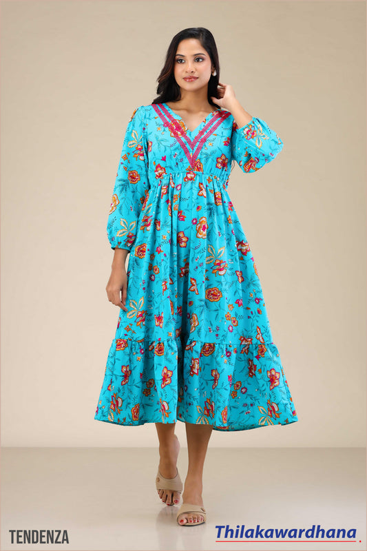 Tendenza Floral Print Lace Dress