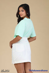 Akasi Button Detailed High Waist Skirt