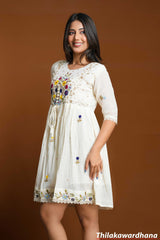 Embroidered Wildflower Pearl Dress