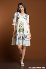 Embroidered Aurora Bloom Dress