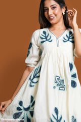 Ivory Garden Swing Embroidered Dress
