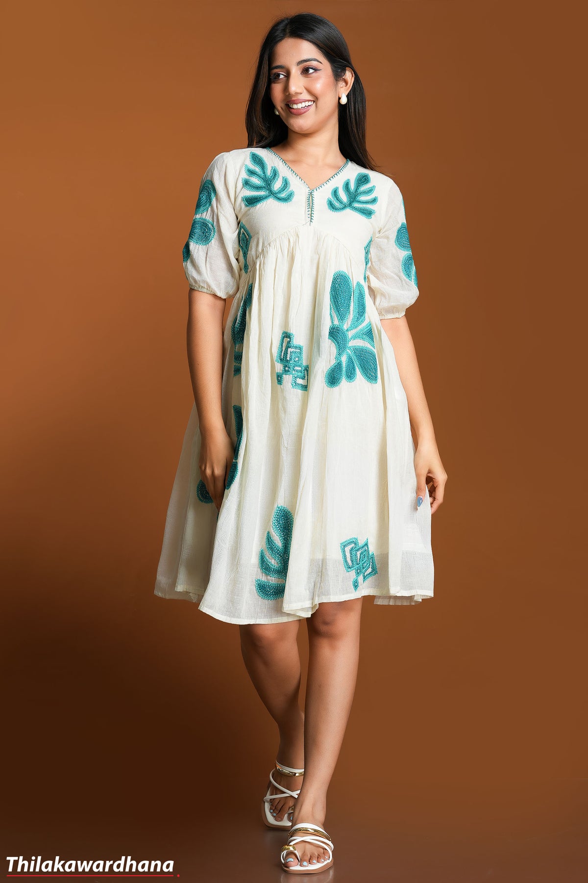 Garden Swing Embroidered Dress
