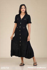 Textured Knit Maxi Dress - Free Size