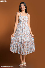 Aura Peach Petal Tier Dress