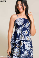 Aura Strappy Printed Smock Detailed Dress
