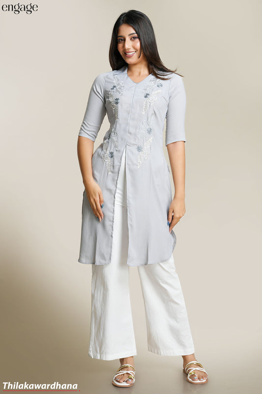 Engage Embroidered Kurtha Top