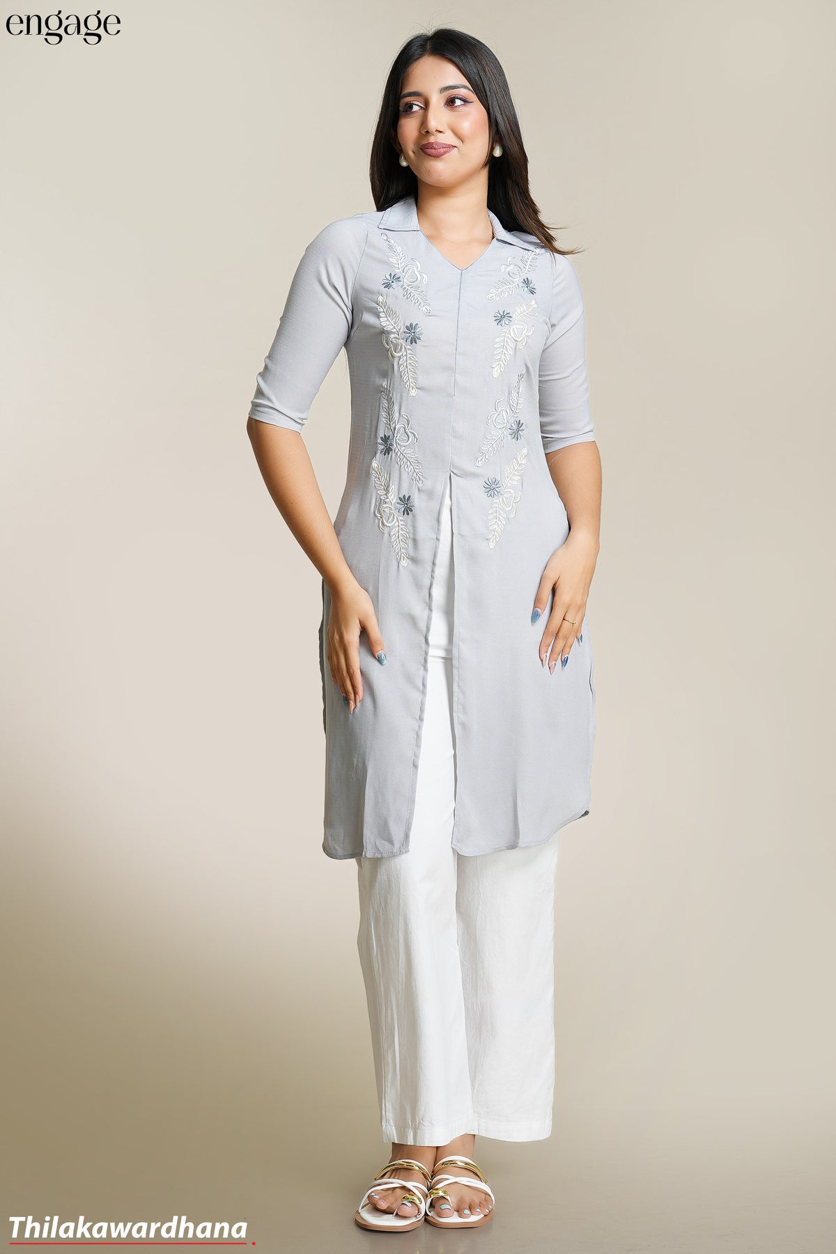 Engage Embroidered Kurtha Top