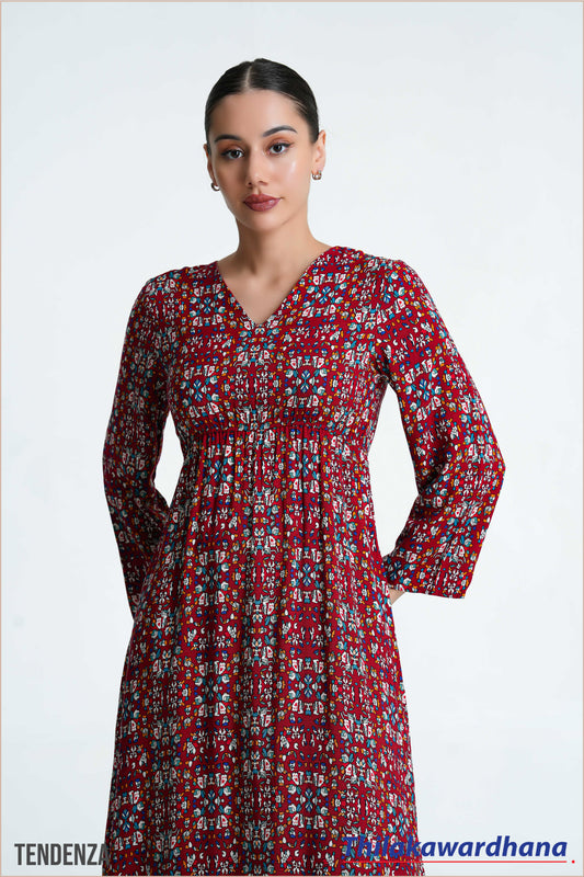 Tendenza Boho Long Sleeve Maxi Dress