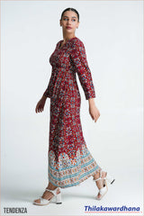 Tendenza Boho Long Sleeve Maxi Dress