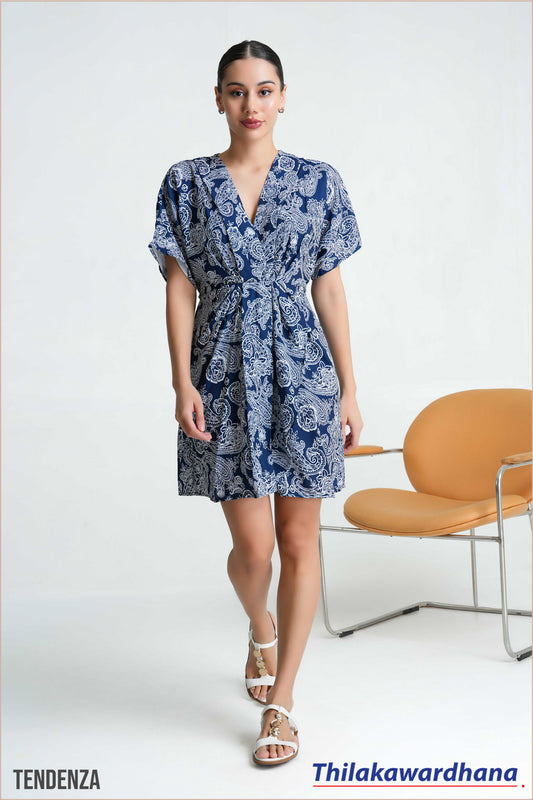 Tendenza Kimono Sleeve Draped Mini Dress