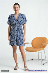 Tendenza Kimono Sleeve Draped Mini Dress