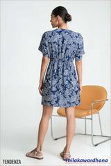 Tendenza Kimono Sleeve Draped Mini Dress