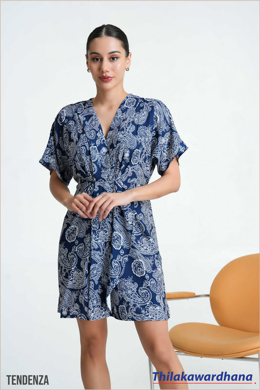 Tendenza Kimono Sleeve Draped Mini Dress