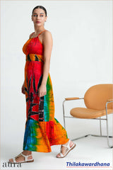 Aura Strappy Batik Dress