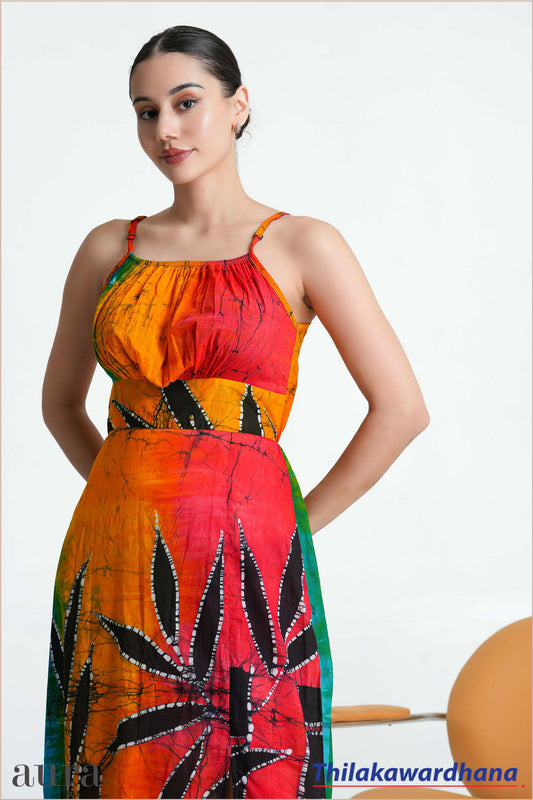 Aura Strappy Batik Dress