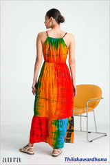 Aura Strappy Batik Dress