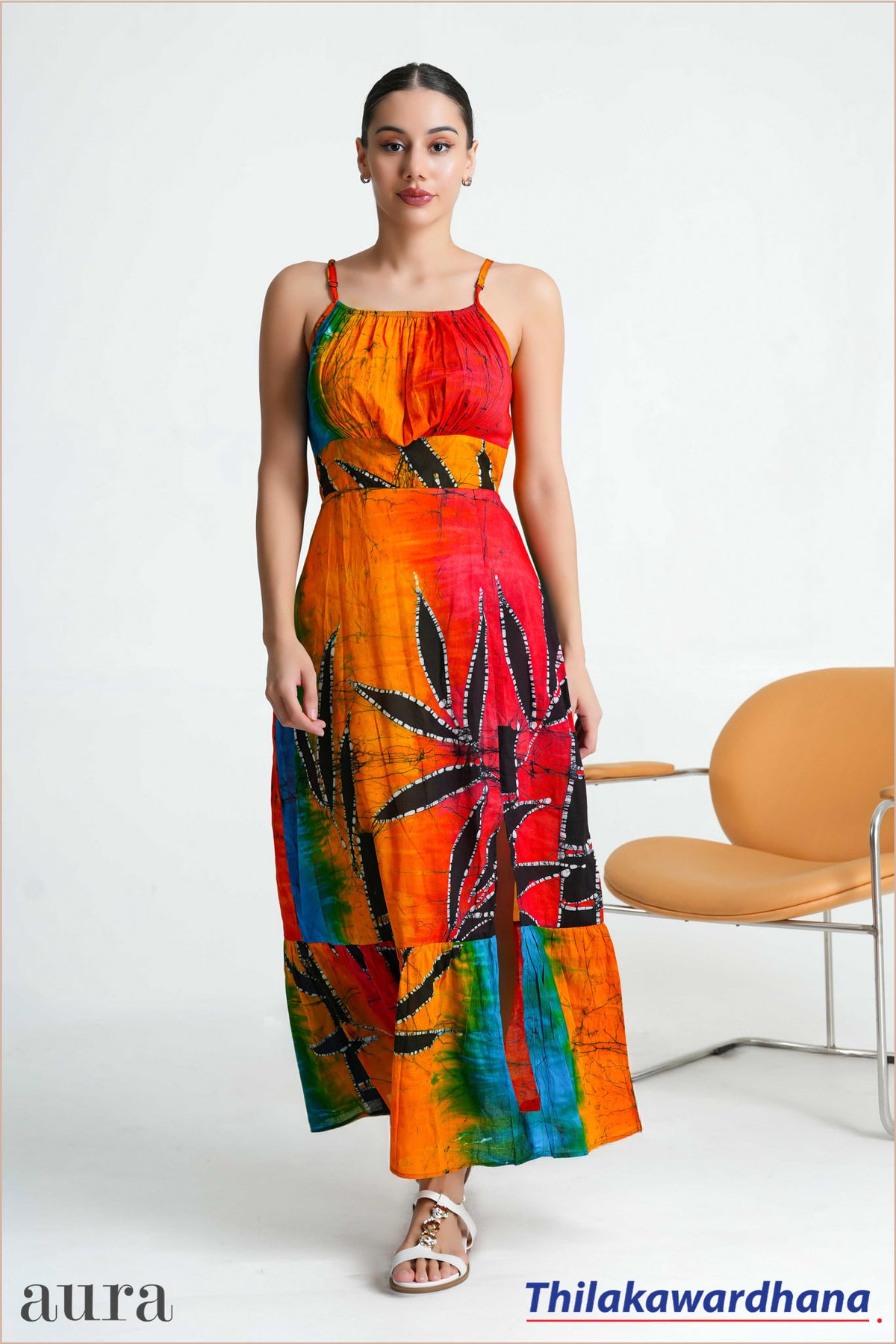 Aura Strappy Batik Dress