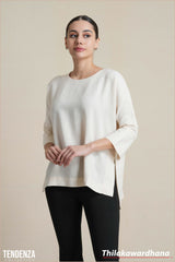 Tendenza Asymmetrical Linen Tunic Top