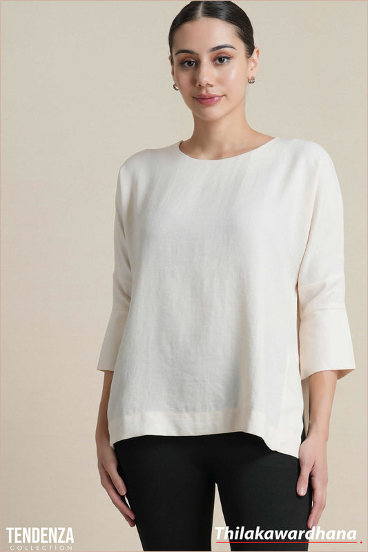 Tendenza Asymmetrical Linen Tunic Top