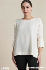 Tendenza Asymmetrical Linen Tunic Top