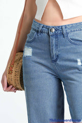 Light Washed Ripped Jean