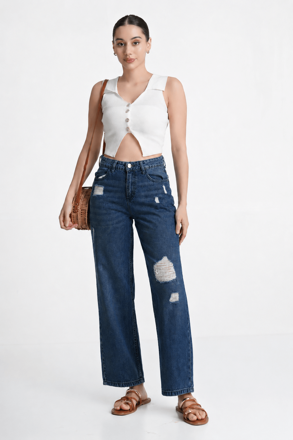 Dark Washed Ripped Jean