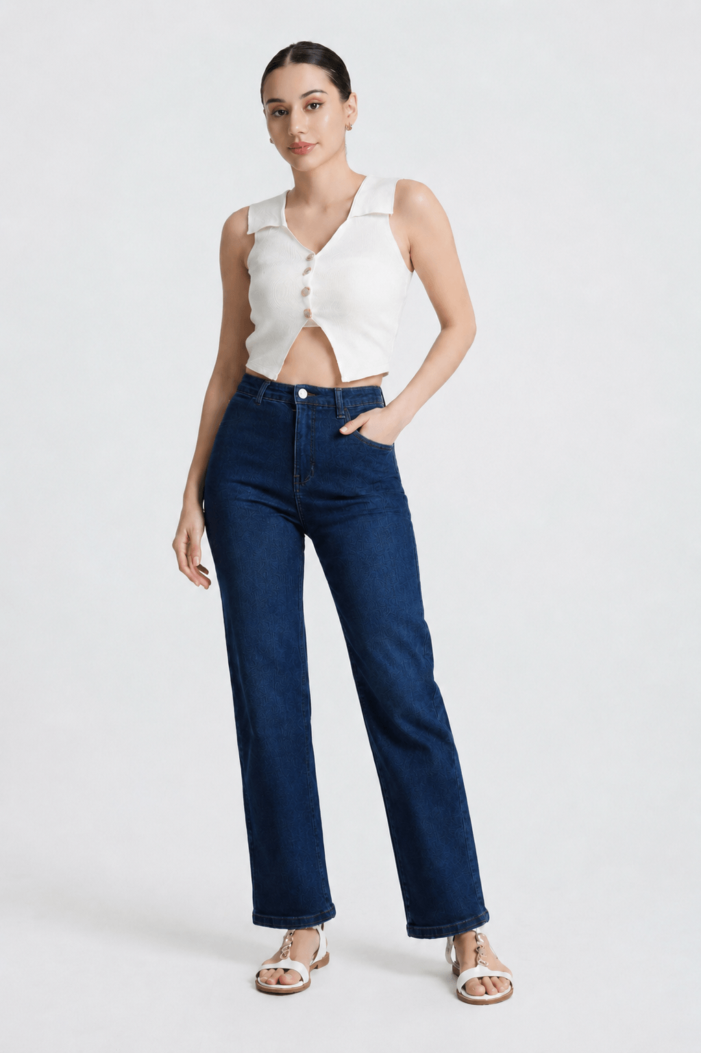Dark Washed High Rise Jean