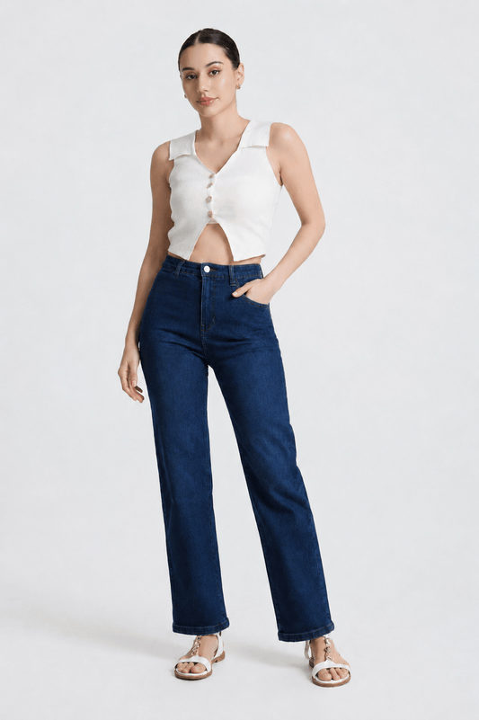 Dark Washed High Rise Jean