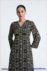 Tendenza Boho Long Sleeve Maxi Dress