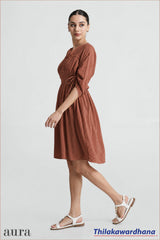 Aura Ruched Sleeve Smocked Dress