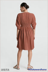 Aura Ruched Sleeve Smocked Dress