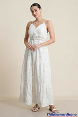 Elegant Ivory Heritage Maxi Dress