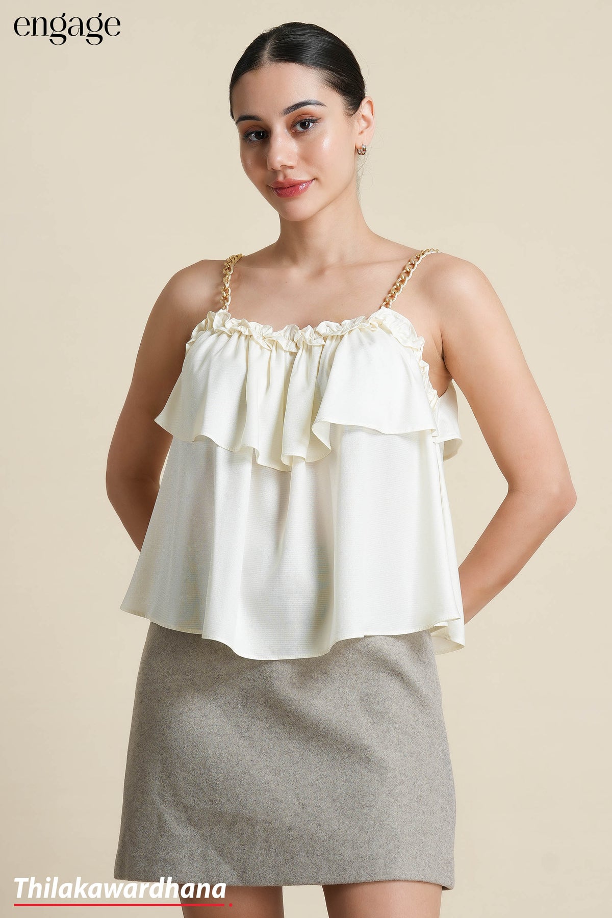 Engage Chain Strap Layered Top
