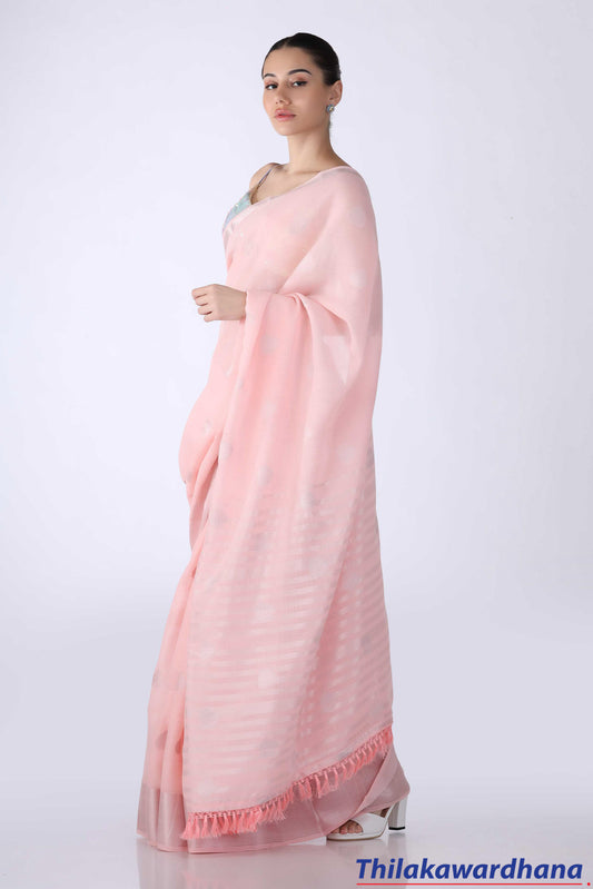 Printed Linen Cotton Saree